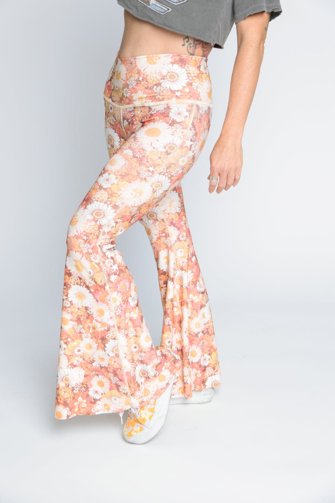 Free people shops floral bell bottoms